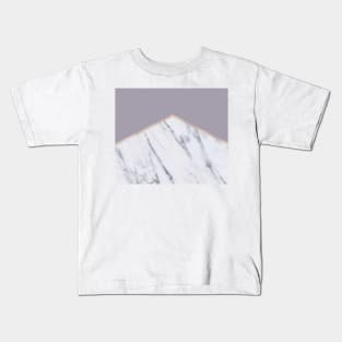 Smokey lilac - rose gold geometric marble Kids T-Shirt